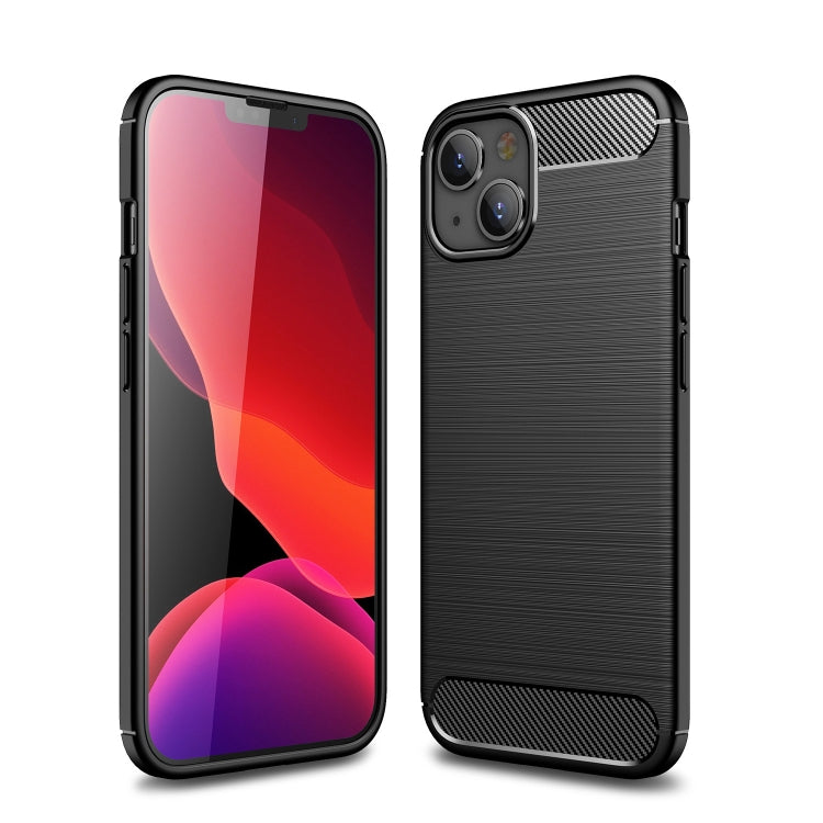 Brushed Texture Carbon Fiber TPU Phone Case, For iPhone 14, For iPhone 14 Pro, For iPhone 14 Pro Max, For iPhone 14 Plus