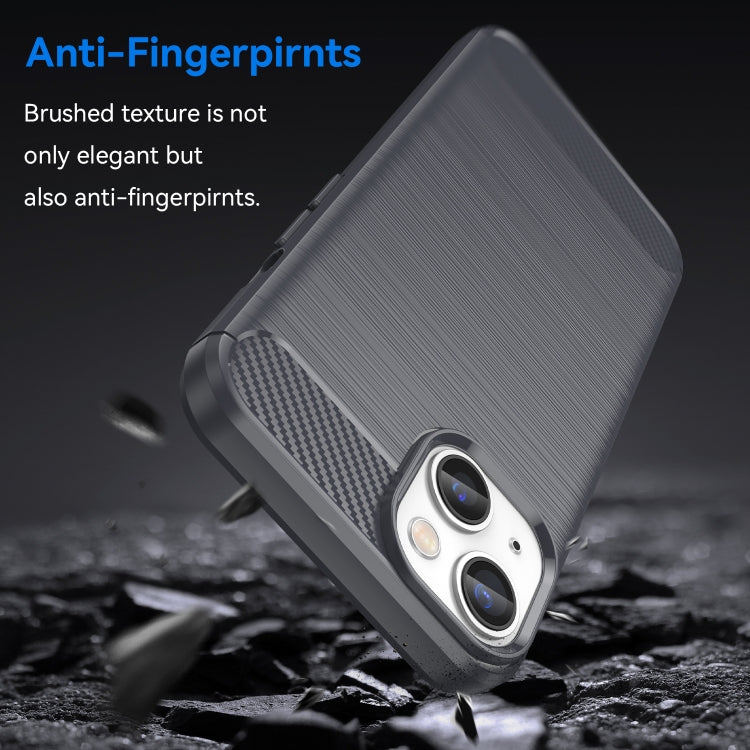 Brushed Texture Carbon Fiber TPU Phone Case, For iPhone 14, For iPhone 14 Pro, For iPhone 14 Pro Max, For iPhone 14 Plus