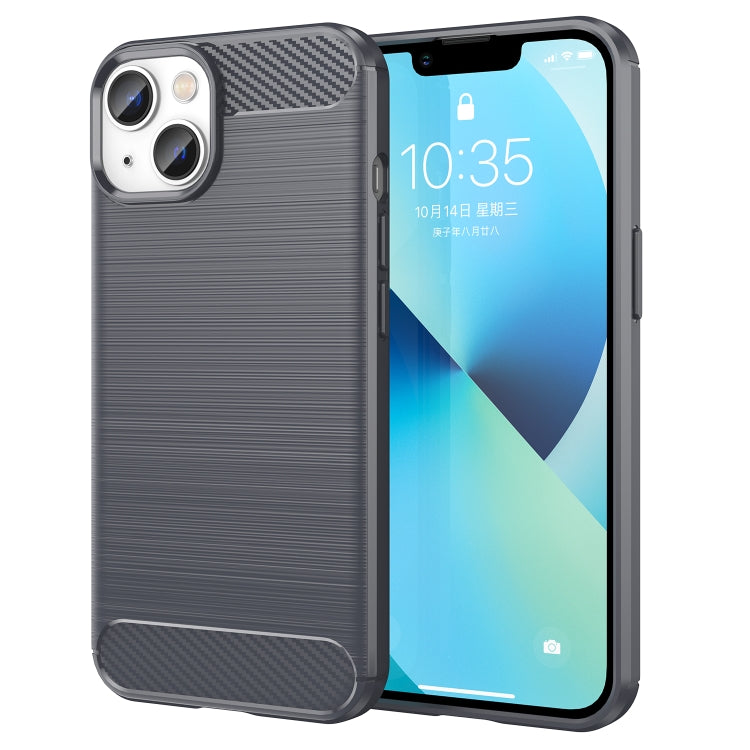 Brushed Texture Carbon Fiber TPU Phone Case, For iPhone 14, For iPhone 14 Pro, For iPhone 14 Pro Max, For iPhone 14 Plus