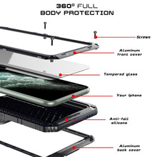 Load image into Gallery viewer, Dustproof Shockproof Waterproof Silicone + Metal Protective Case, For iPhone 11 Pro Max