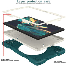 Load image into Gallery viewer, Silicone + PC Full Body Protection Tablet Case With Holder &amp; Strap, For Samsung Galaxy Tab A8 10.5 2021, For iPad 10.2 2019/10.2 2020/10.2 2021, For iPad 9.7 2018, For iPad Pro 11 2020/Pro 11 2018/Air 2020/Air 2022