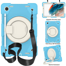 Load image into Gallery viewer, Silicone + PC Full Body Protection Tablet Case With Holder &amp; Strap, For Samsung Galaxy Tab A8 10.5 2021, For iPad 10.2 2019/10.2 2020/10.2 2021, For iPad 9.7 2018, For iPad Pro 11 2020/Pro 11 2018/Air 2020/Air 2022