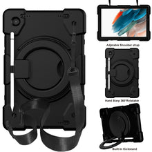 Load image into Gallery viewer, Silicone + PC Full Body Protection Tablet Case With Holder &amp; Strap, For Samsung Galaxy Tab A8 10.5 2021, For iPad 10.2 2019/10.2 2020/10.2 2021, For iPad 9.7 2018, For iPad Pro 11 2020/Pro 11 2018/Air 2020/Air 2022