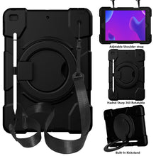 Load image into Gallery viewer, Silicone + PC Full Body Protection Tablet Case With Holder &amp; Strap, For Samsung Galaxy Tab A8 10.5 2021, For iPad 10.2 2019/10.2 2020/10.2 2021, For iPad 9.7 2018, For iPad Pro 11 2020/Pro 11 2018/Air 2020/Air 2022