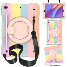 Load image into Gallery viewer, Silicone + PC Full Body Protection Tablet Case With Holder &amp; Strap, For Samsung Galaxy Tab A8 10.5 2021, For iPad 10.2 2019/10.2 2020/10.2 2021, For iPad 9.7 2018, For iPad Pro 11 2020/Pro 11 2018/Air 2020/Air 2022