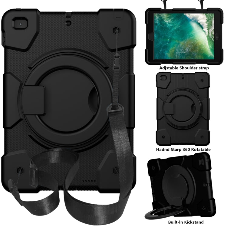 Silicone + PC Full Body Protection Tablet Case With Holder & Strap, For Samsung Galaxy Tab A8 10.5 2021, For iPad 10.2 2019/10.2 2020/10.2 2021, For iPad 9.7 2018, For iPad Pro 11 2020/Pro 11 2018/Air 2020/Air 2022