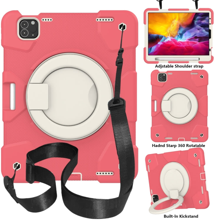 Silicone + PC Full Body Protection Tablet Case With Holder & Strap, For Samsung Galaxy Tab A8 10.5 2021, For iPad 10.2 2019/10.2 2020/10.2 2021, For iPad 9.7 2018, For iPad Pro 11 2020/Pro 11 2018/Air 2020/Air 2022