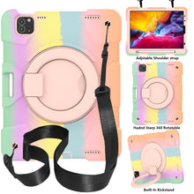 Load image into Gallery viewer, Silicone + PC Full Body Protection Tablet Case With Holder &amp; Strap, For Samsung Galaxy Tab A8 10.5 2021, For iPad 10.2 2019/10.2 2020/10.2 2021, For iPad 9.7 2018, For iPad Pro 11 2020/Pro 11 2018/Air 2020/Air 2022