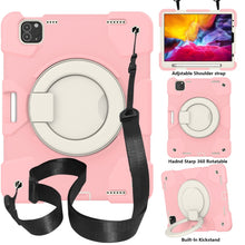 Load image into Gallery viewer, Silicone + PC Full Body Protection Tablet Case With Holder &amp; Strap, For Samsung Galaxy Tab A8 10.5 2021, For iPad 10.2 2019/10.2 2020/10.2 2021, For iPad 9.7 2018, For iPad Pro 11 2020/Pro 11 2018/Air 2020/Air 2022