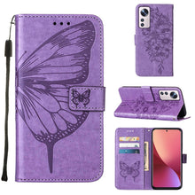 Load image into Gallery viewer, Embossed Butterfly Leather Phone Case, For Xiaomi 12 Lite, For Xiaomi Redmi Note 11T Pro, For Xiaomi Poco M4 5G