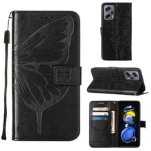Load image into Gallery viewer, Embossed Butterfly Leather Phone Case, For Xiaomi 12 Lite, For Xiaomi Redmi Note 11T Pro, For Xiaomi Poco M4 5G