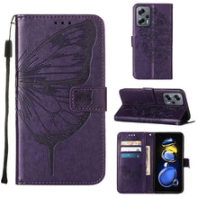 Load image into Gallery viewer, Embossed Butterfly Leather Phone Case, For Xiaomi 12 Lite, For Xiaomi Redmi Note 11T Pro, For Xiaomi Poco M4 5G