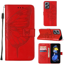 Load image into Gallery viewer, Embossed Butterfly Leather Phone Case, For Xiaomi 12 Lite, For Xiaomi Redmi Note 11T Pro, For Xiaomi Poco M4 5G