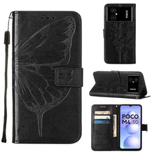 Load image into Gallery viewer, Embossed Butterfly Leather Phone Case, For Xiaomi 12 Lite, For Xiaomi Redmi Note 11T Pro, For Xiaomi Poco M4 5G