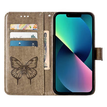 Load image into Gallery viewer, Embossed Butterfly Leather Phone Case, For iPhone 14, For iPhone 14 Plus, For iPhone 14 Pro, For iPhone 14 Pro Max