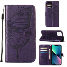 Load image into Gallery viewer, Embossed Butterfly Leather Phone Case, For iPhone 14, For iPhone 14 Plus, For iPhone 14 Pro, For iPhone 14 Pro Max