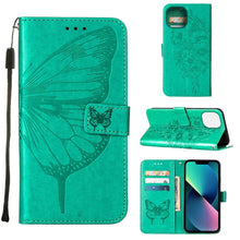 Load image into Gallery viewer, Embossed Butterfly Leather Phone Case, For iPhone 14, For iPhone 14 Plus, For iPhone 14 Pro, For iPhone 14 Pro Max