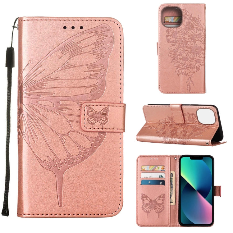Embossed Butterfly Leather Phone Case, For iPhone 14, For iPhone 14 Plus, For iPhone 14 Pro, For iPhone 14 Pro Max
