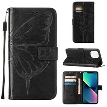 Load image into Gallery viewer, Embossed Butterfly Leather Phone Case, For iPhone 14, For iPhone 14 Plus, For iPhone 14 Pro, For iPhone 14 Pro Max