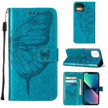 Load image into Gallery viewer, Embossed Butterfly Leather Phone Case, For iPhone 14, For iPhone 14 Plus, For iPhone 14 Pro, For iPhone 14 Pro Max