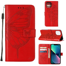 Load image into Gallery viewer, Embossed Butterfly Leather Phone Case, For iPhone 14, For iPhone 14 Plus, For iPhone 14 Pro, For iPhone 14 Pro Max