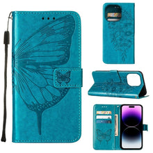 Load image into Gallery viewer, Embossed Butterfly Leather Phone Case, For iPhone 14, For iPhone 14 Plus, For iPhone 14 Pro, For iPhone 14 Pro Max