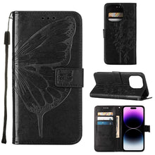 Load image into Gallery viewer, Embossed Butterfly Leather Phone Case, For iPhone 14, For iPhone 14 Plus, For iPhone 14 Pro, For iPhone 14 Pro Max