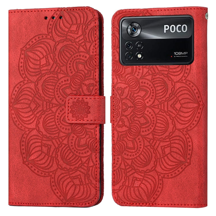 Mandala Embossed Flip Leather Phone Case, For Xiaomi Poco M4 Pro 5G, For Xiaomi Poco X3 NFC, For Xiaomi Poco X4 Pro 5G