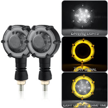 Load image into Gallery viewer, PE-ZSD-174 Motorcycle Flashing Rotation Mode LED Two-color Modified Round Turn Signal Light
