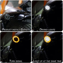 Load image into Gallery viewer, PE-ZSD-174 Motorcycle Flashing Rotation Mode LED Two-color Modified Round Turn Signal Light