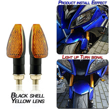 Load image into Gallery viewer, 2 PCS KC025 Motorcycle 14LED Turn Signal Light, KC025(Black Shell + Yellow Lens), KC025(Black Shell + Smoked Black Lenses), KC025(Black Shell + Transparent Black Lenses), KC025(Lattice Shell + Smoked Black Lenses)                                       ...
