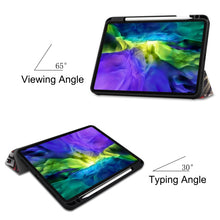 Load image into Gallery viewer, Painted TPU Smart Tablet Holster With Sleep Function &amp; Tri-Fold Bracket &amp; Pen Slot, For iPad Pro 11 inch 2020