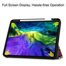 Load image into Gallery viewer, Painted TPU Smart Tablet Holster With Sleep Function &amp; Tri-Fold Bracket &amp; Pen Slot, For iPad Pro 11 inch 2020