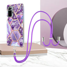 Load image into Gallery viewer, Electroplating Splicing Marble TPU Phone Case with Lanyard, For Xiaomi Redmi Note 10 Pro Max/Note 10 pro, For Xiaomi Redmi Note 10s/Note 10 4G, For Xiaomi Redmi Note 11 5G China/Poco M4 Pro 5G/Note 11T 5G India