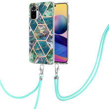 Load image into Gallery viewer, Electroplating Splicing Marble TPU Phone Case with Lanyard, For Xiaomi Redmi Note 10 Pro Max/Note 10 pro, For Xiaomi Redmi Note 10s/Note 10 4G, For Xiaomi Redmi Note 11 5G China/Poco M4 Pro 5G/Note 11T 5G India