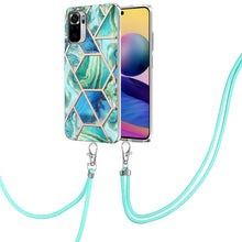 Load image into Gallery viewer, Electroplating Splicing Marble TPU Phone Case with Lanyard, For Xiaomi Redmi Note 10 Pro Max/Note 10 pro, For Xiaomi Redmi Note 10s/Note 10 4G, For Xiaomi Redmi Note 11 5G China/Poco M4 Pro 5G/Note 11T 5G India