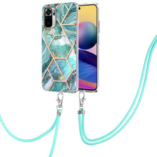 Load image into Gallery viewer, Electroplating Splicing Marble TPU Phone Case with Lanyard, For Xiaomi Redmi Note 10 Pro Max/Note 10 pro, For Xiaomi Redmi Note 10s/Note 10 4G, For Xiaomi Redmi Note 11 5G China/Poco M4 Pro 5G/Note 11T 5G India