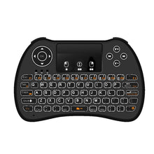 Load image into Gallery viewer, H9 2.4GHz Mini Wireless Air Mouse QWERTY Keyboard with White Backlight &amp; Touchpad for PC, TV, with White Backlight