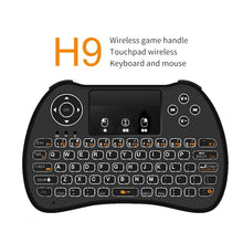 Load image into Gallery viewer, H9 2.4GHz Mini Wireless Air Mouse QWERTY Keyboard with White Backlight &amp; Touchpad for PC, TV, with White Backlight