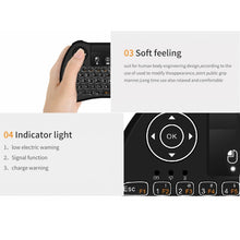 Load image into Gallery viewer, H9 2.4GHz Mini Wireless Air Mouse QWERTY Keyboard with White Backlight &amp; Touchpad for PC, TV, with White Backlight