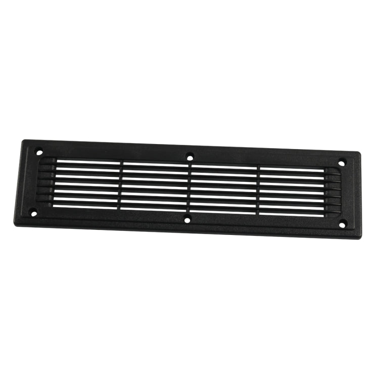A6792 300x80mm Black Straight Louvered Ventilation Plastic Venting Panel Cover, 300x80mm
