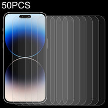 Load image into Gallery viewer, 50 PCS 0.26mm 9H 2.5D Tempered Glass Film, For iPhone 14 (50pcs), For iPhone 14 Plus (50 PCS), For iPhone 14 Pro (50 PCS), For iPhone 14 Pro Max (50 PCS)