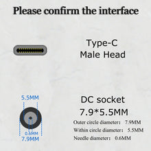 Load image into Gallery viewer, JORINDO 45W DC 7.9 x 5.5mm Female Socket to USB-C / Type-C Male Plug Power Adapter Converter, For Notebook