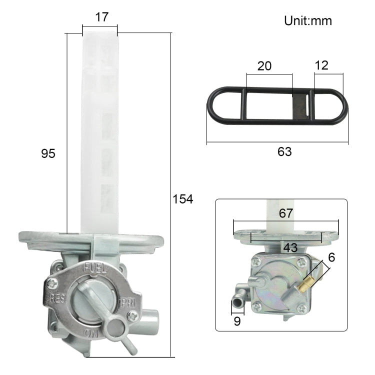 Motorcycle Fuel Tap Valve Petcock Fuel Tank Gas Switch for Suzuki GS300, For Suzuki GS300