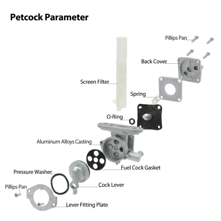 Motorcycle Fuel Tap Valve Petcock Fuel Tank Gas Switch for Suzuki GS300, For Suzuki GS300