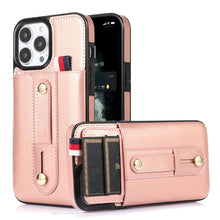 Load image into Gallery viewer, Wristband Kickstand Wallet Leather Phone Case, For iPhone 11 Pro Max, For iPhone X / XS, For iPhone XR, For iPhone XS Max, For iPhone SE 2022 / 2020 / 8 / 7, For iPhone 7 Plus / 8 Plus