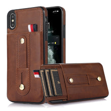 Load image into Gallery viewer, Wristband Kickstand Wallet Leather Phone Case, For iPhone 11 Pro Max, For iPhone X / XS, For iPhone XR, For iPhone XS Max, For iPhone SE 2022 / 2020 / 8 / 7, For iPhone 7 Plus / 8 Plus