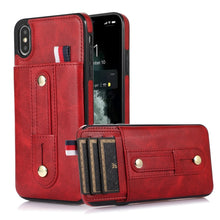 Load image into Gallery viewer, Wristband Kickstand Wallet Leather Phone Case, For iPhone 11 Pro Max, For iPhone X / XS, For iPhone XR, For iPhone XS Max, For iPhone SE 2022 / 2020 / 8 / 7, For iPhone 7 Plus / 8 Plus