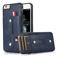 Load image into Gallery viewer, Wristband Kickstand Wallet Leather Phone Case, For iPhone 11 Pro Max, For iPhone X / XS, For iPhone XR, For iPhone XS Max, For iPhone SE 2022 / 2020 / 8 / 7, For iPhone 7 Plus / 8 Plus