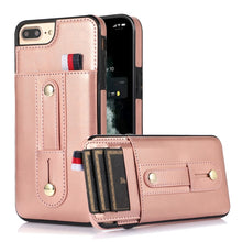 Load image into Gallery viewer, Wristband Kickstand Wallet Leather Phone Case, For iPhone 11 Pro Max, For iPhone X / XS, For iPhone XR, For iPhone XS Max, For iPhone SE 2022 / 2020 / 8 / 7, For iPhone 7 Plus / 8 Plus